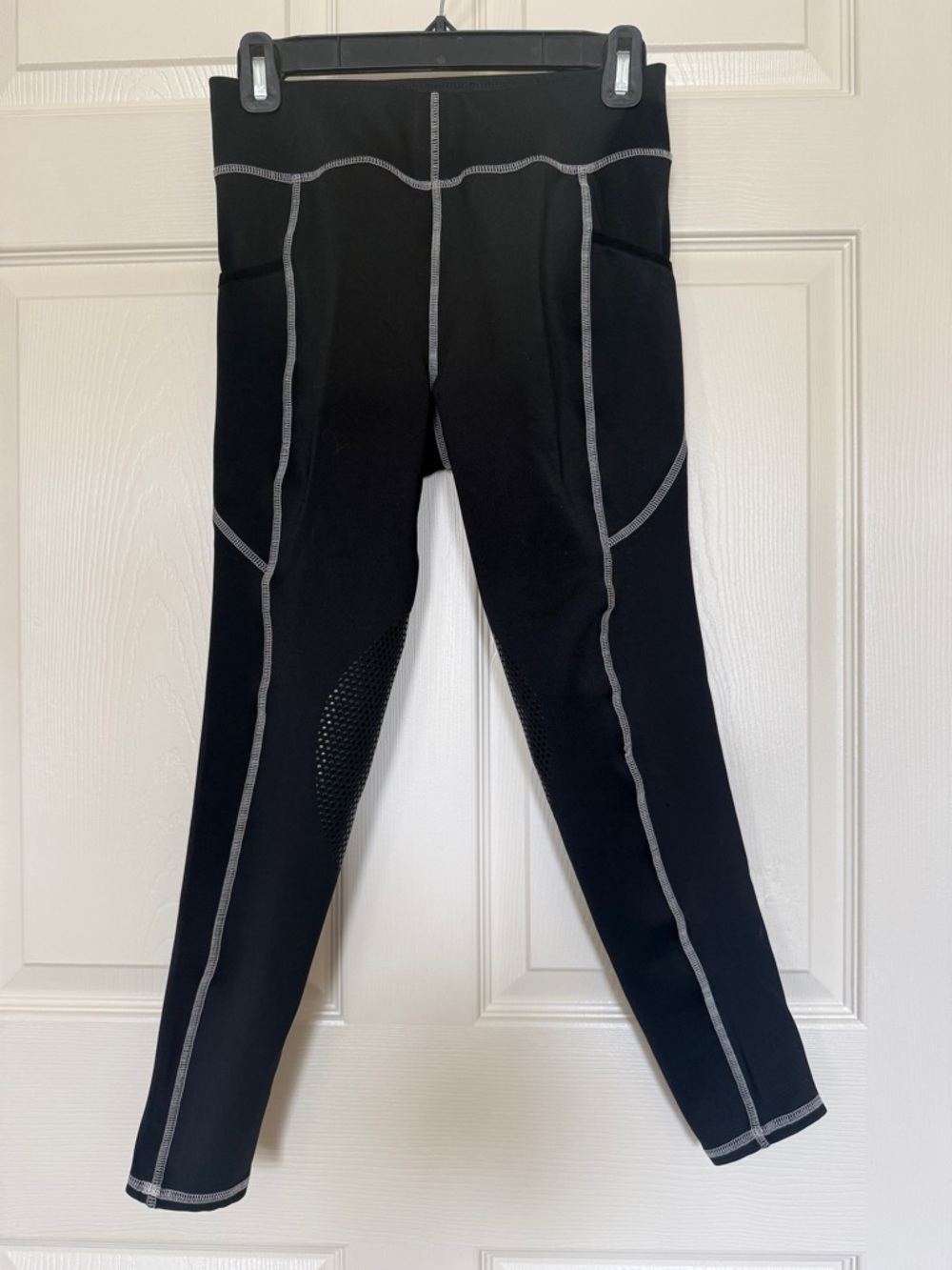 Kids Black Riding Leggings with Contrast Stitching